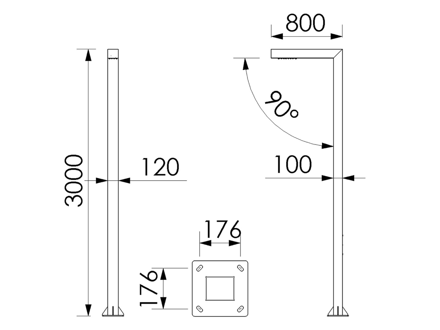 Amsterdam CRI 80 IP65 IK10 Aluminum Pole Type LED Lighting Fixture