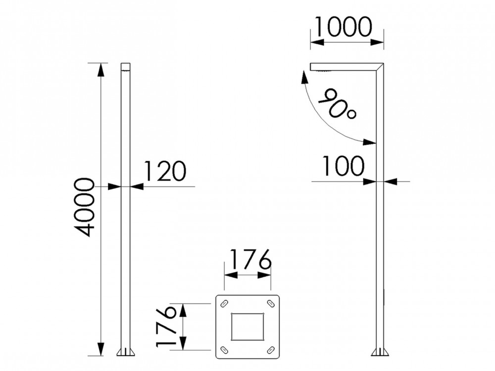 Amsterdam CRI 80 IP65 IK10 Aluminum Pole Type LED Lighting Fixture