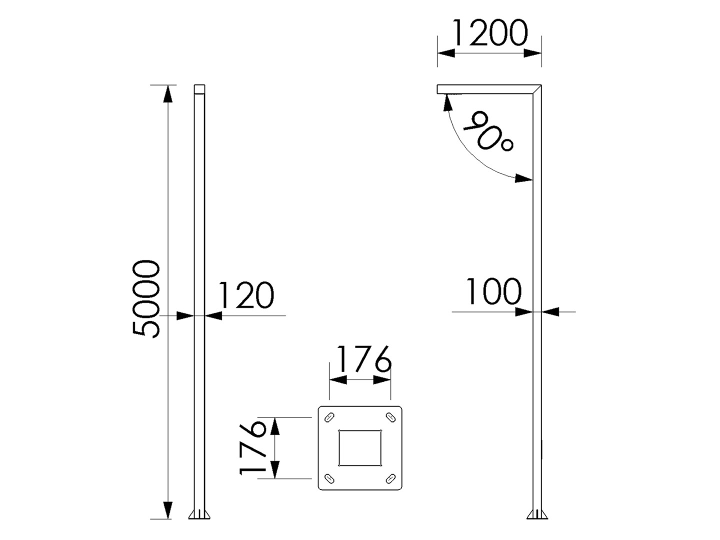 Amsterdam CRI 80 IP65 IK10 Aluminum Pole Type LED Lighting Fixture
