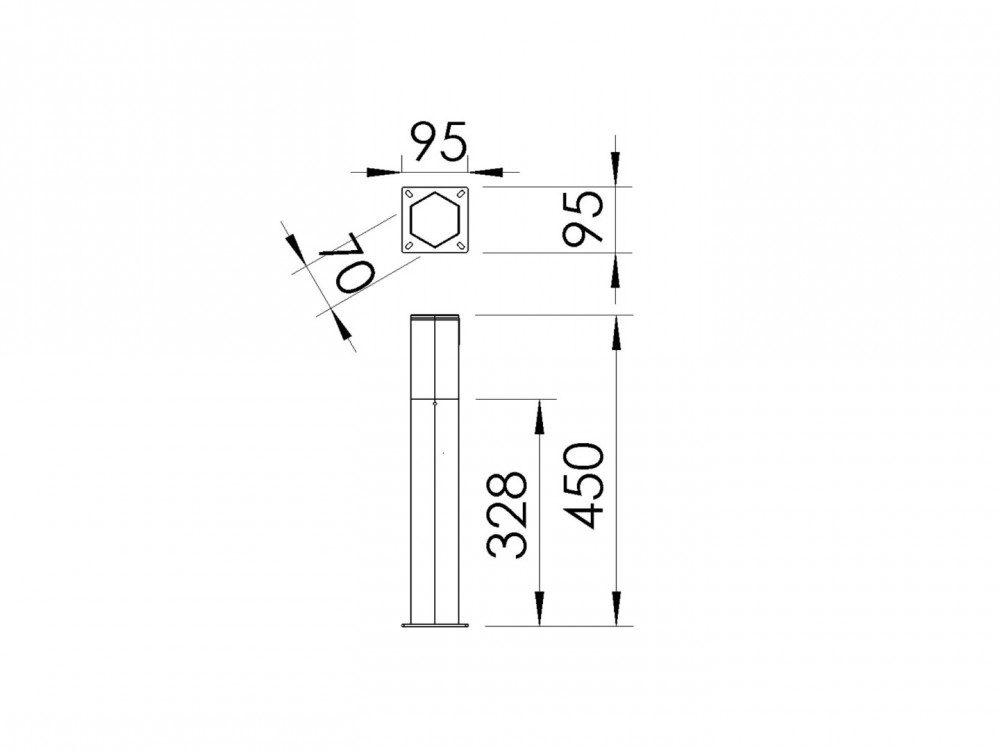 Miamur 5W 7W IP65 Aluminum Tempered Glass Bollard LED Luminaire