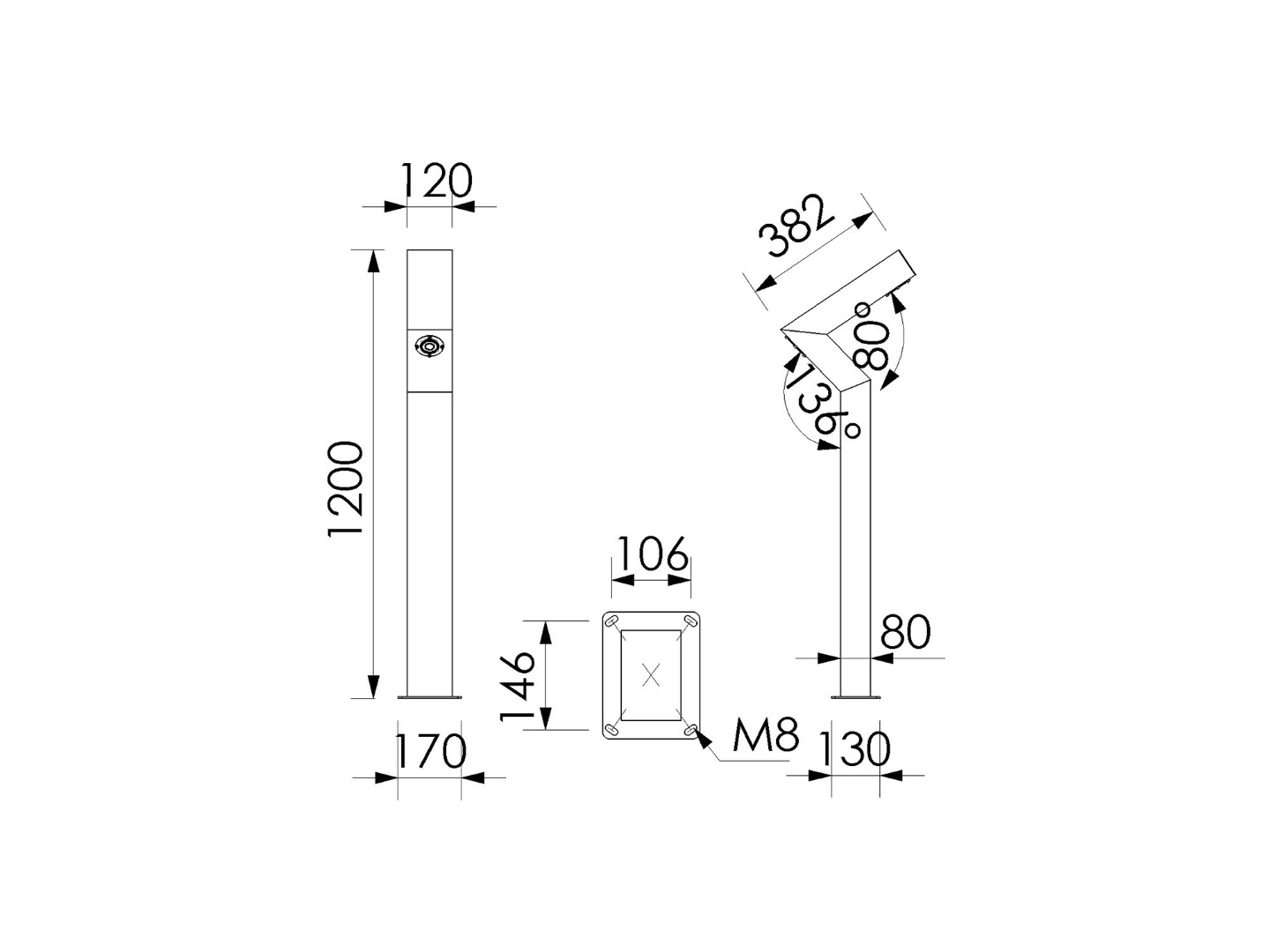 Rio 15W – 30W IP67 Aluminum LED Bollard Luminaire